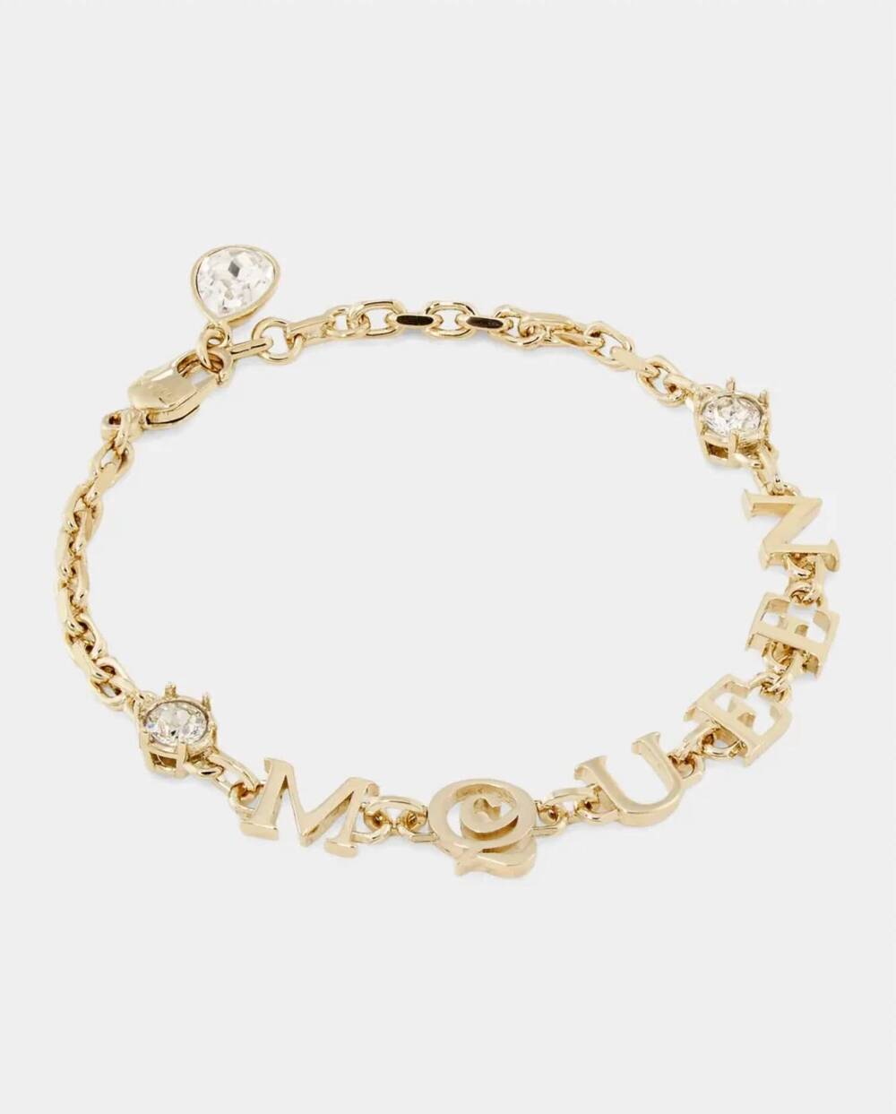 NEW ALEXANDER MCQUEEN women's 6971 logo bracelet in gold
